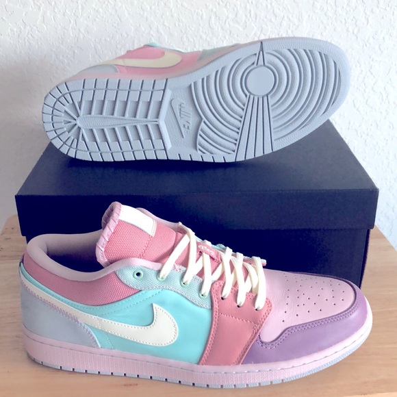 NIKE AIR JORDAN 1 LOW SE ‘EASTER PASTEL’ SNEAKERS - Picture 8 of 10